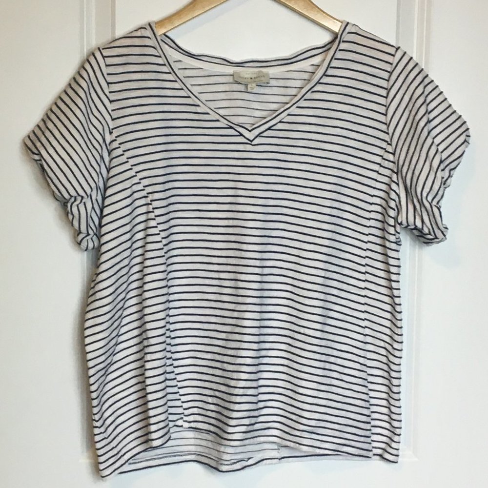 Lucky Brand Balloon Sleeve Striped T-shirt Top